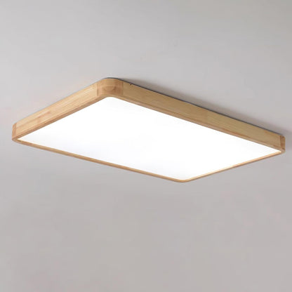 Geometric Ceiling Light | Natural Rubberwood & Acrylic | Adjustable LED