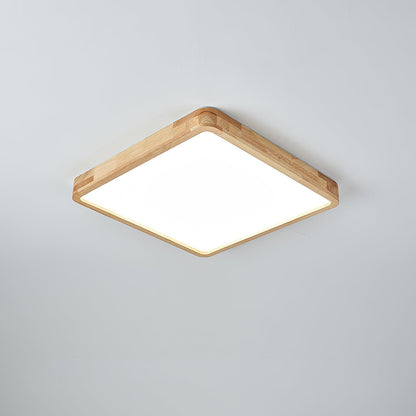 Geometric Ceiling Light | Natural Rubberwood & Acrylic | Adjustable LED
