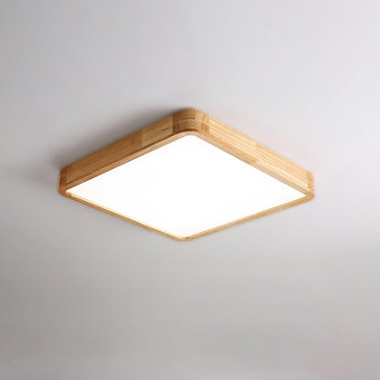 Geometric Ceiling Light | Natural Rubberwood & Acrylic | Adjustable LED