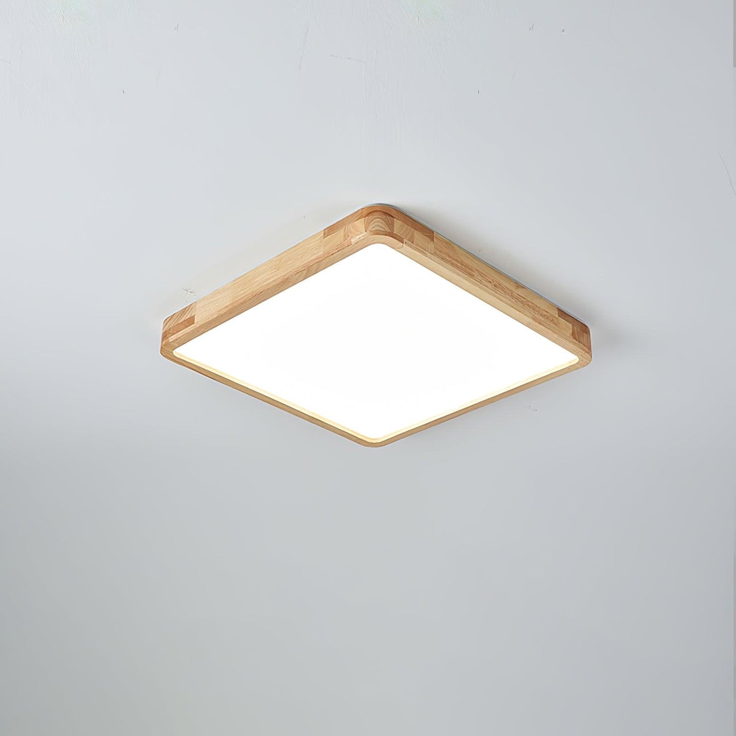 Geometric Ceiling Light | Natural Rubberwood & Acrylic | Adjustable LED