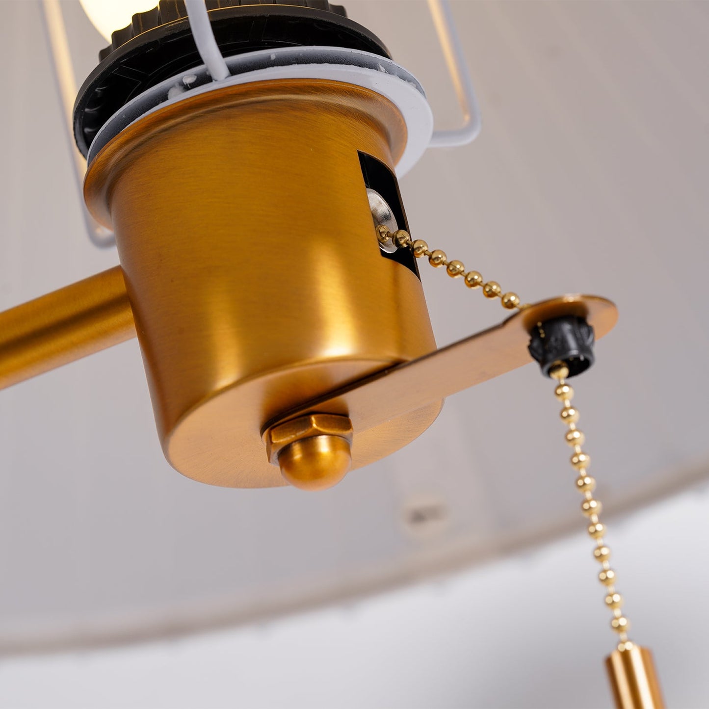 Retro Table Lamp | Solid Mahogany & Brass | 31cm Diameter