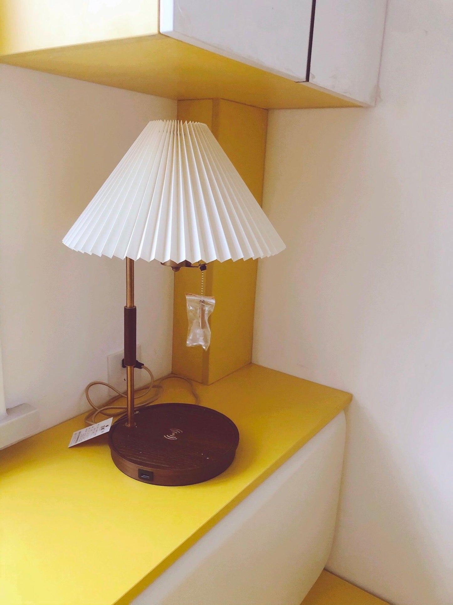 Retro Table Lamp | Solid Mahogany & Brass | 31cm Diameter