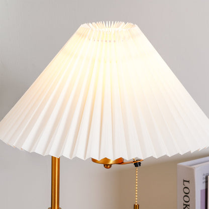 Retro Table Lamp | Solid Mahogany & Brass | 31cm Diameter