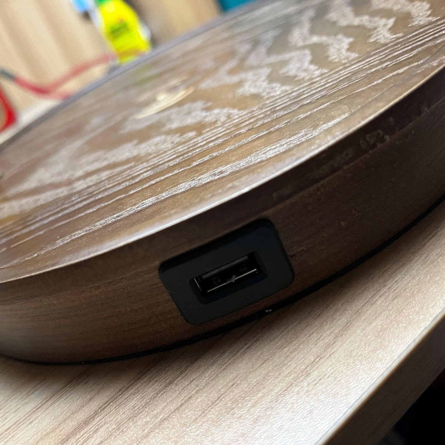 Retro Table Lamp | Solid Mahogany & Brass | 31cm Diameter