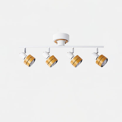 Adjustable Ceiling Lamp | Oak/Walnut Finish | 4 Spotlights