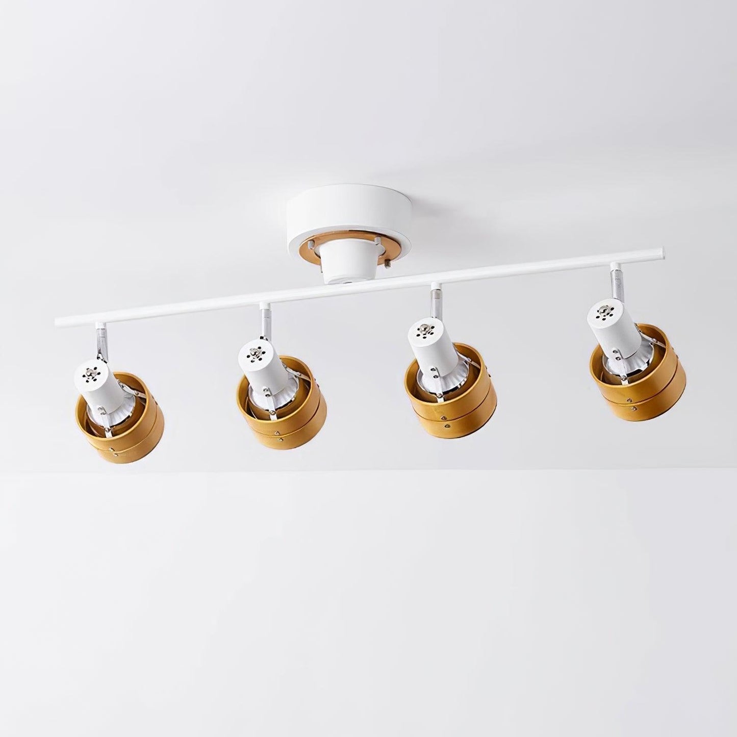 Adjustable Ceiling Lamp | Oak/Walnut Finish | 4 Spotlights