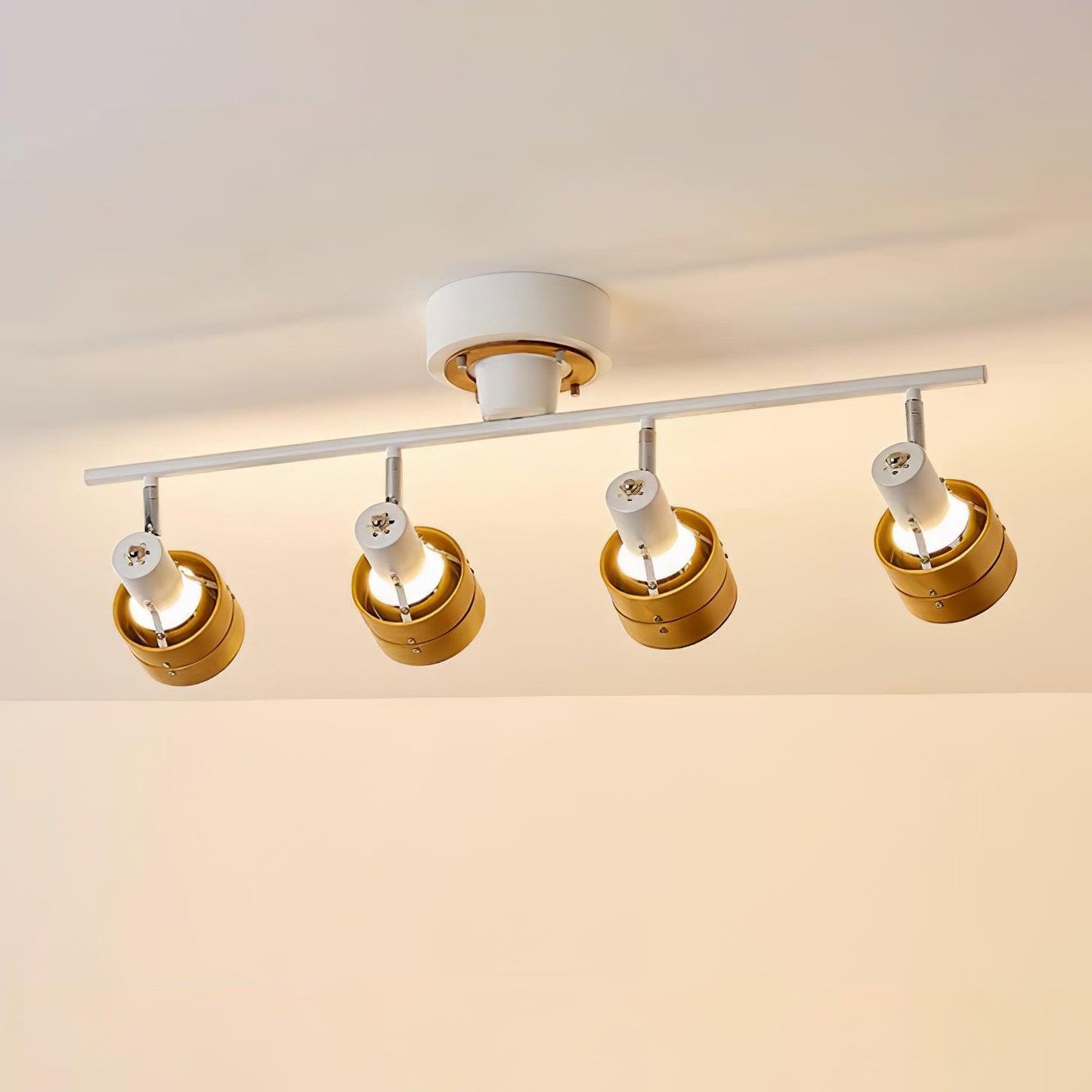 Adjustable Ceiling Lamp | Oak/Walnut Finish | 4 Spotlights