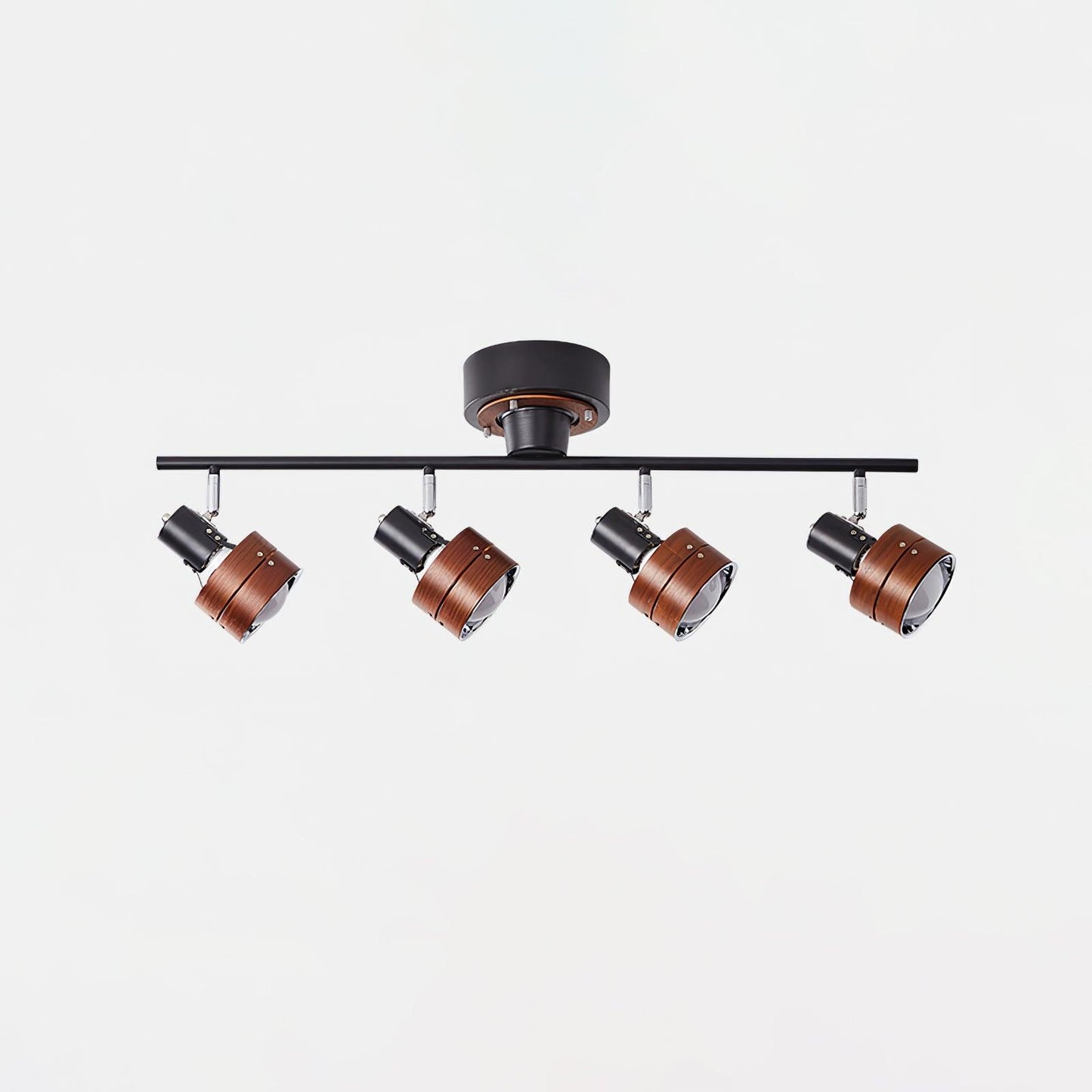 Adjustable Ceiling Lamp | Oak/Walnut Finish | 4 Spotlights