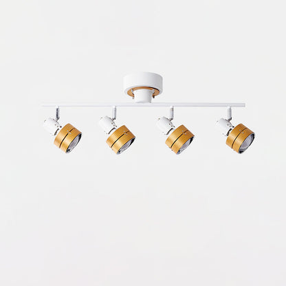 Adjustable Ceiling Lamp | Oak/Walnut Finish | 4 Spotlights