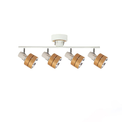 Adjustable Ceiling Lamp | Oak/Walnut Finish | 4 Spotlights