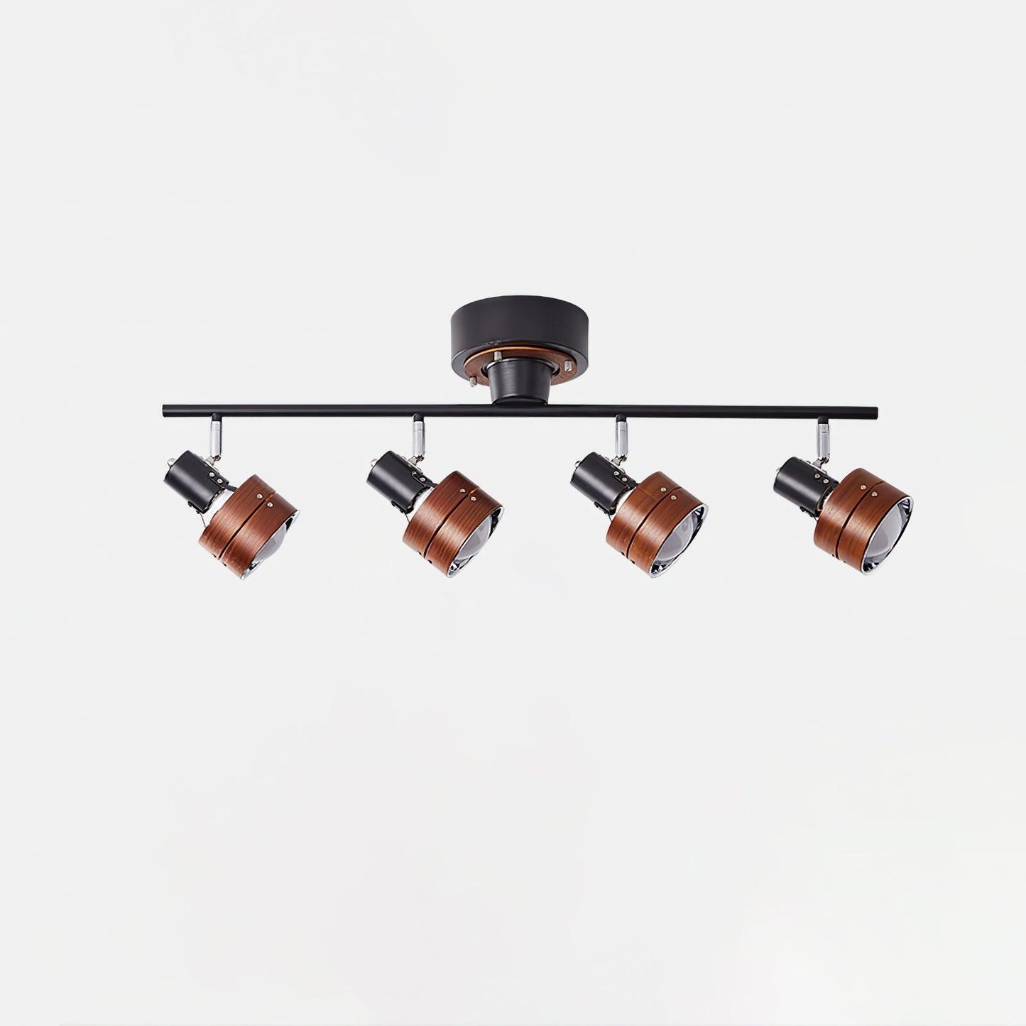 Adjustable Ceiling Lamp | Oak/Walnut Finish | 4 Spotlights