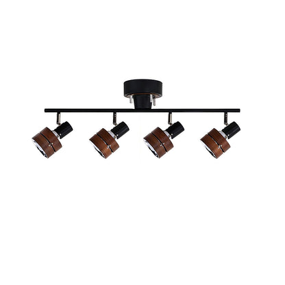 Adjustable Ceiling Lamp | Oak/Walnut Finish | 4 Spotlights