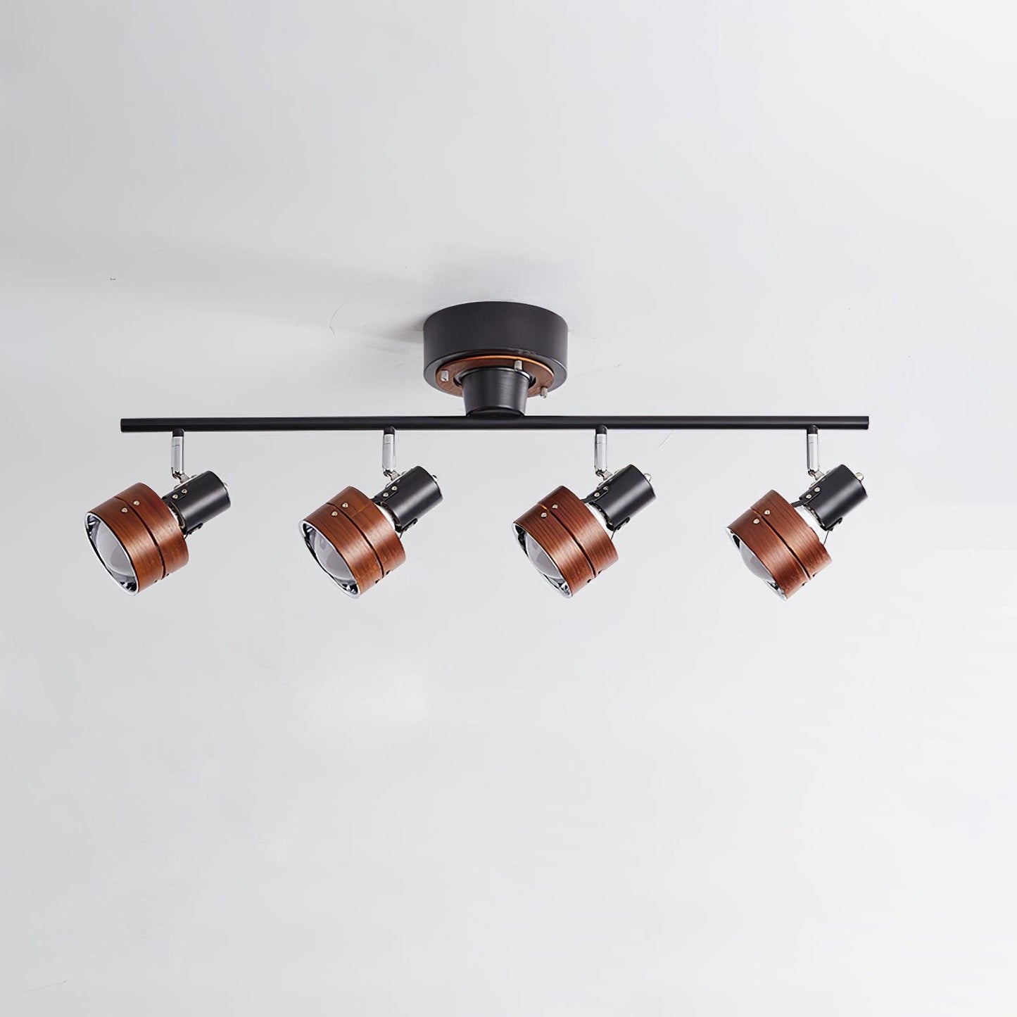 Adjustable Ceiling Lamp | Oak/Walnut Finish | 4 Spotlights