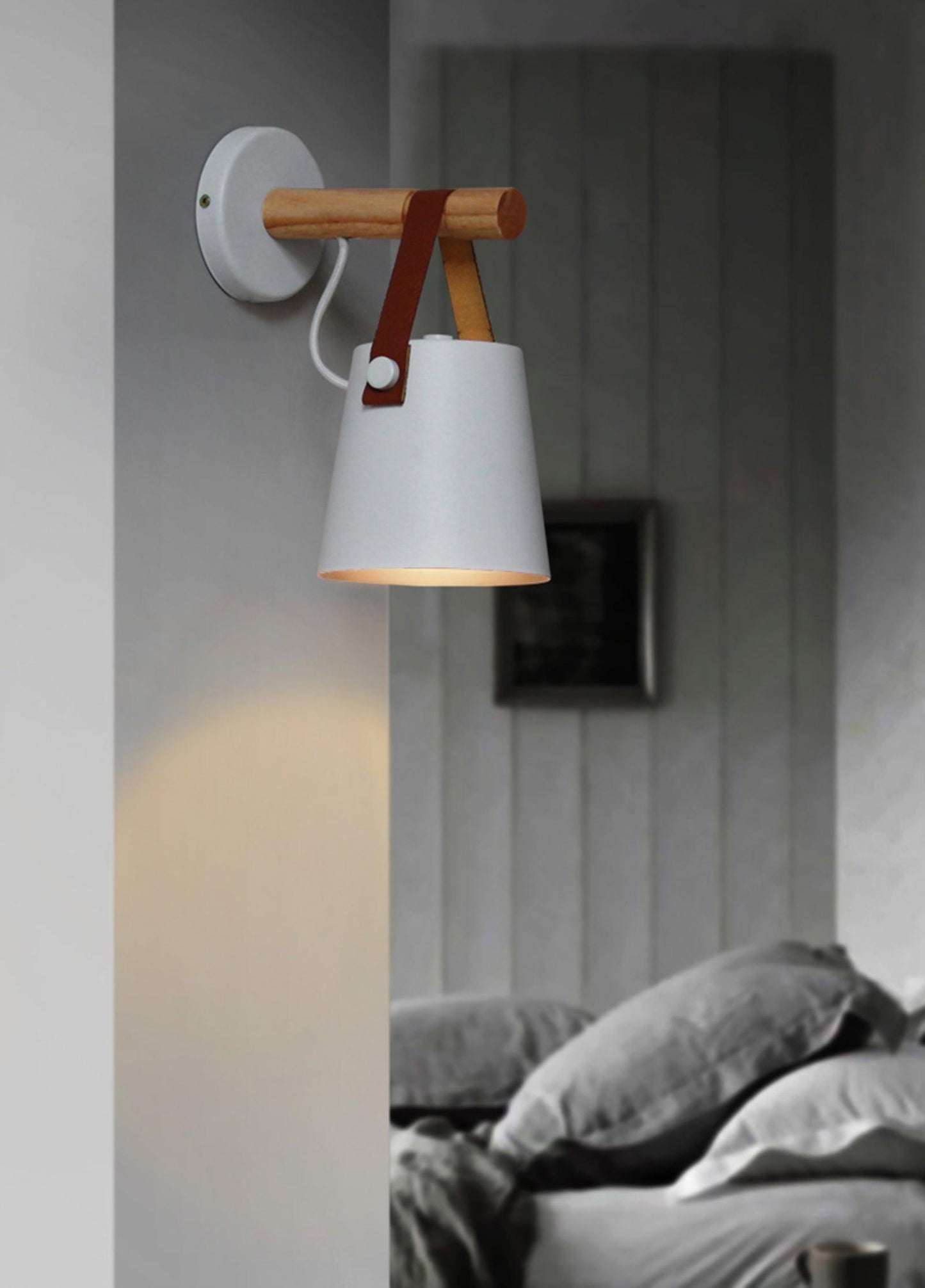 Wooden Conical Wall Light Set | Scandinavian Design | Set of 2
