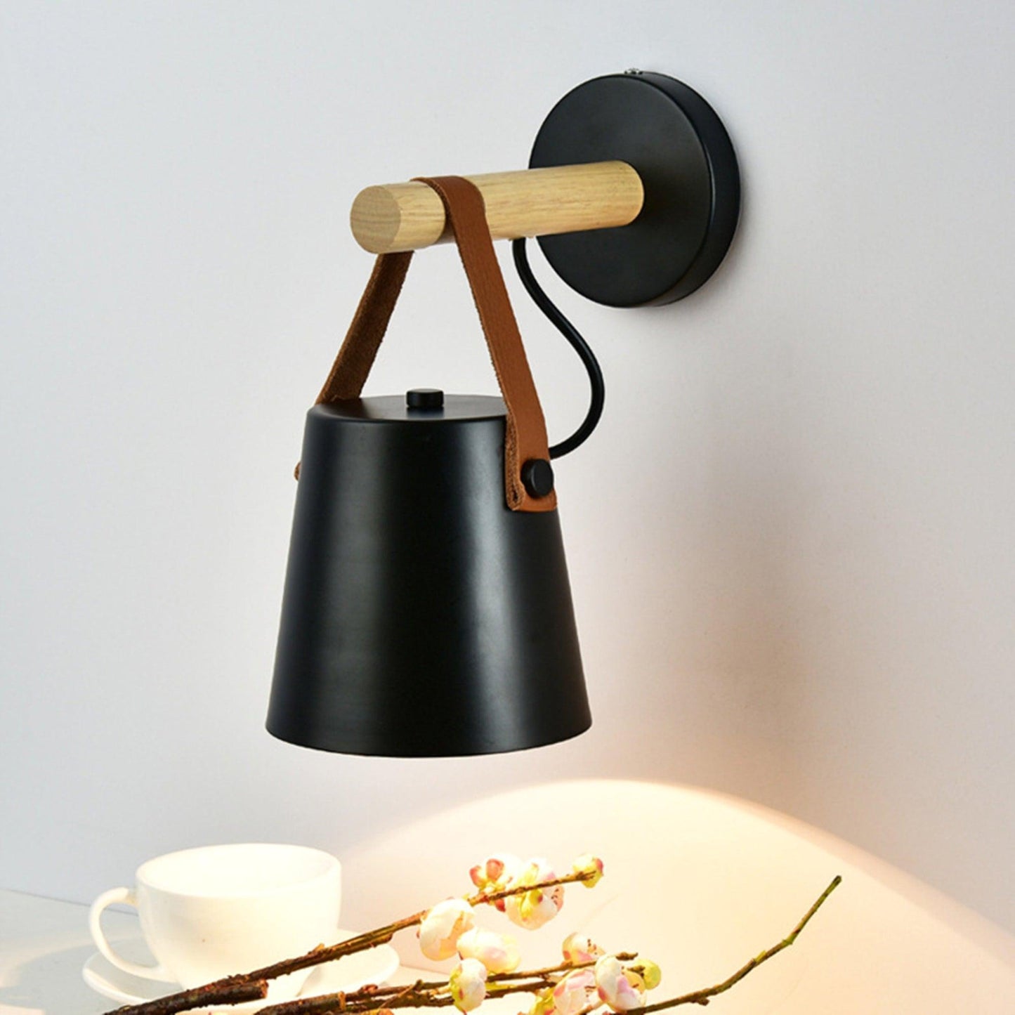 Wooden Conical Wall Light Set | Scandinavian Design | Set of 2