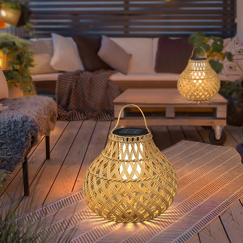 Woven Sphere Solar Lantern | Eco-Friendly Plastic | 34cm Diameter