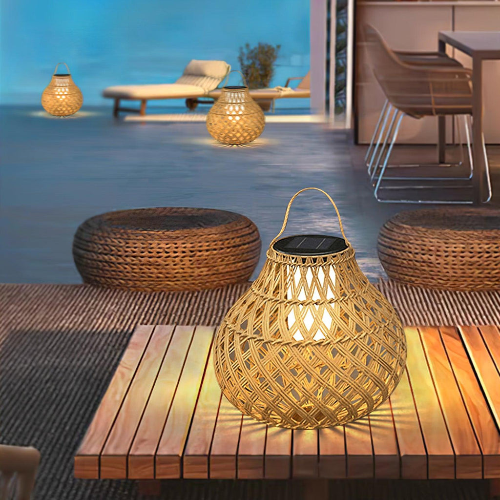 Woven Sphere Solar Lantern | Eco-Friendly Plastic | 34cm Diameter