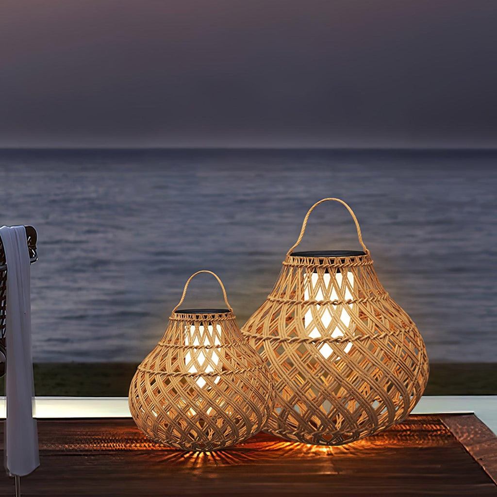 Woven Sphere Solar Lantern | Eco-Friendly Plastic | 34cm Diameter
