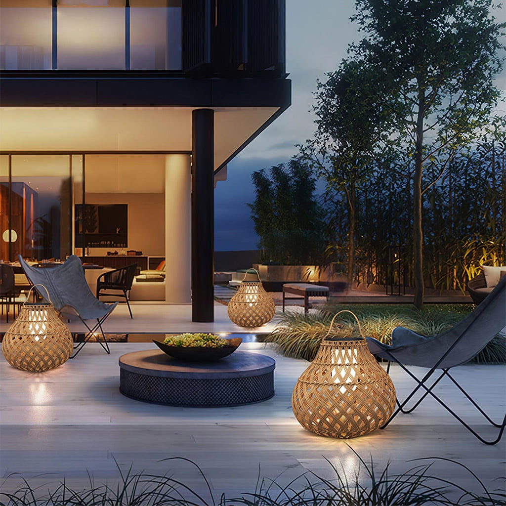 Woven Sphere Solar Lantern | Eco-Friendly Plastic | 34cm Diameter