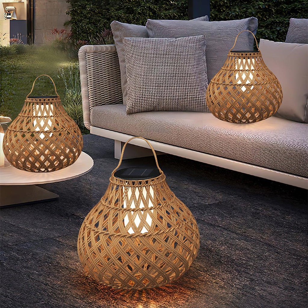 Woven Sphere Solar Lantern | Eco-Friendly Plastic | 34cm Diameter