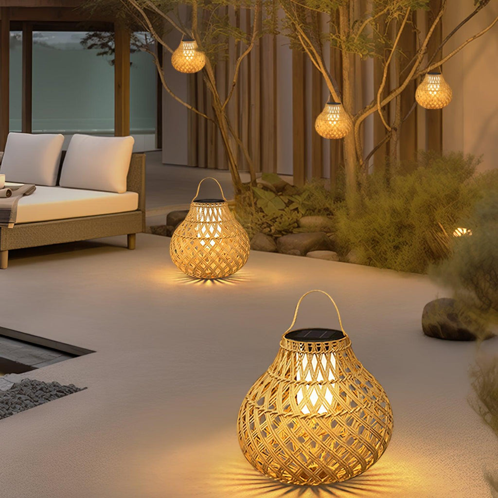 Woven Sphere Solar Lantern | Eco-Friendly Plastic | 34cm Diameter