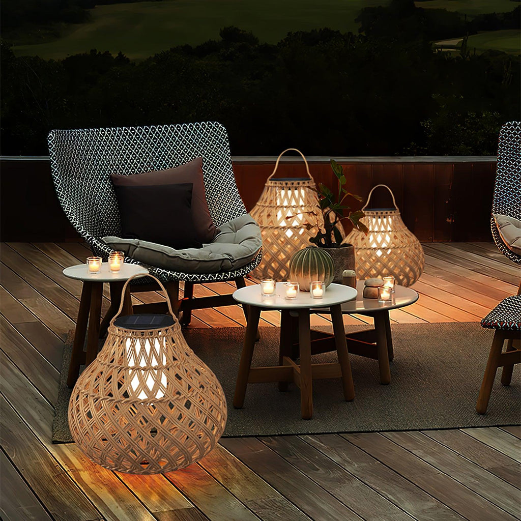 Woven Sphere Solar Lantern | Eco-Friendly Plastic | 34cm Diameter