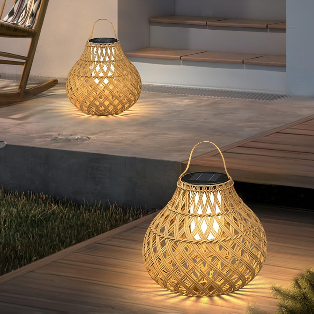 Woven Sphere Solar Lantern | Eco-Friendly Plastic | 34cm Diameter