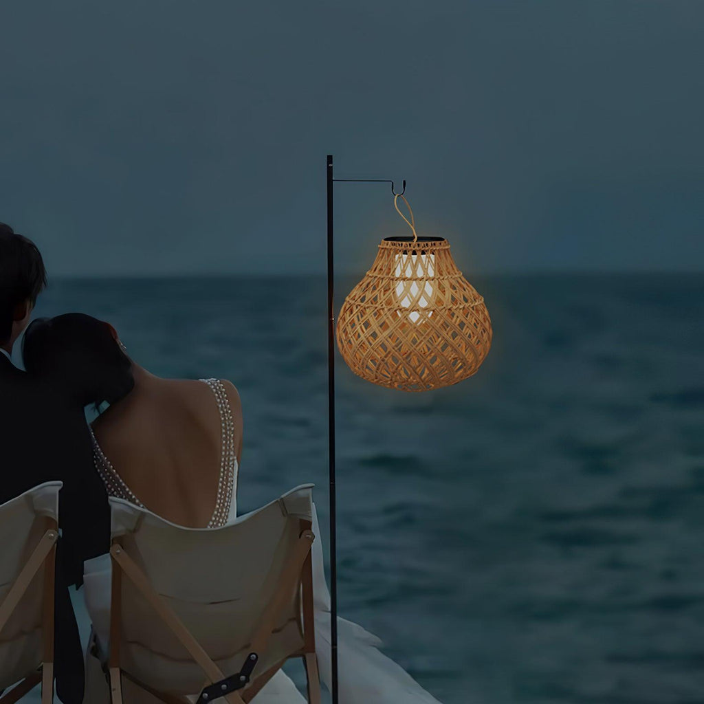 Woven Sphere Solar Lantern | Eco-Friendly Plastic | 34cm Diameter