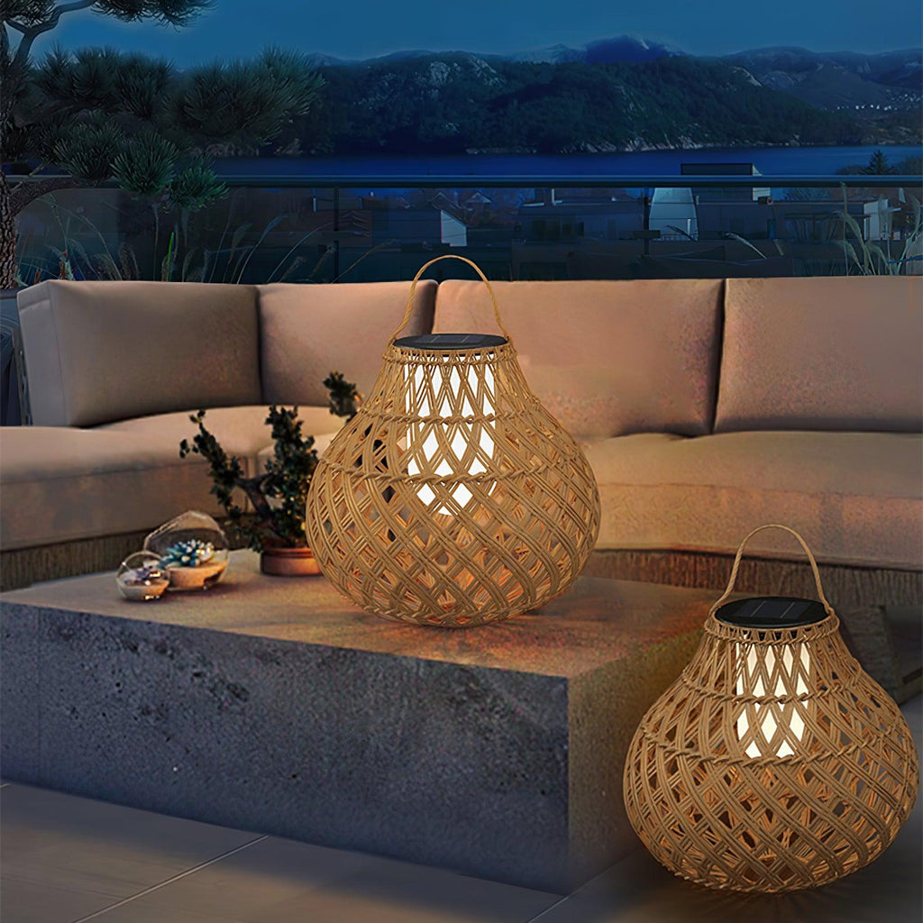 Woven Sphere Solar Lantern | Eco-Friendly Plastic | 34cm Diameter