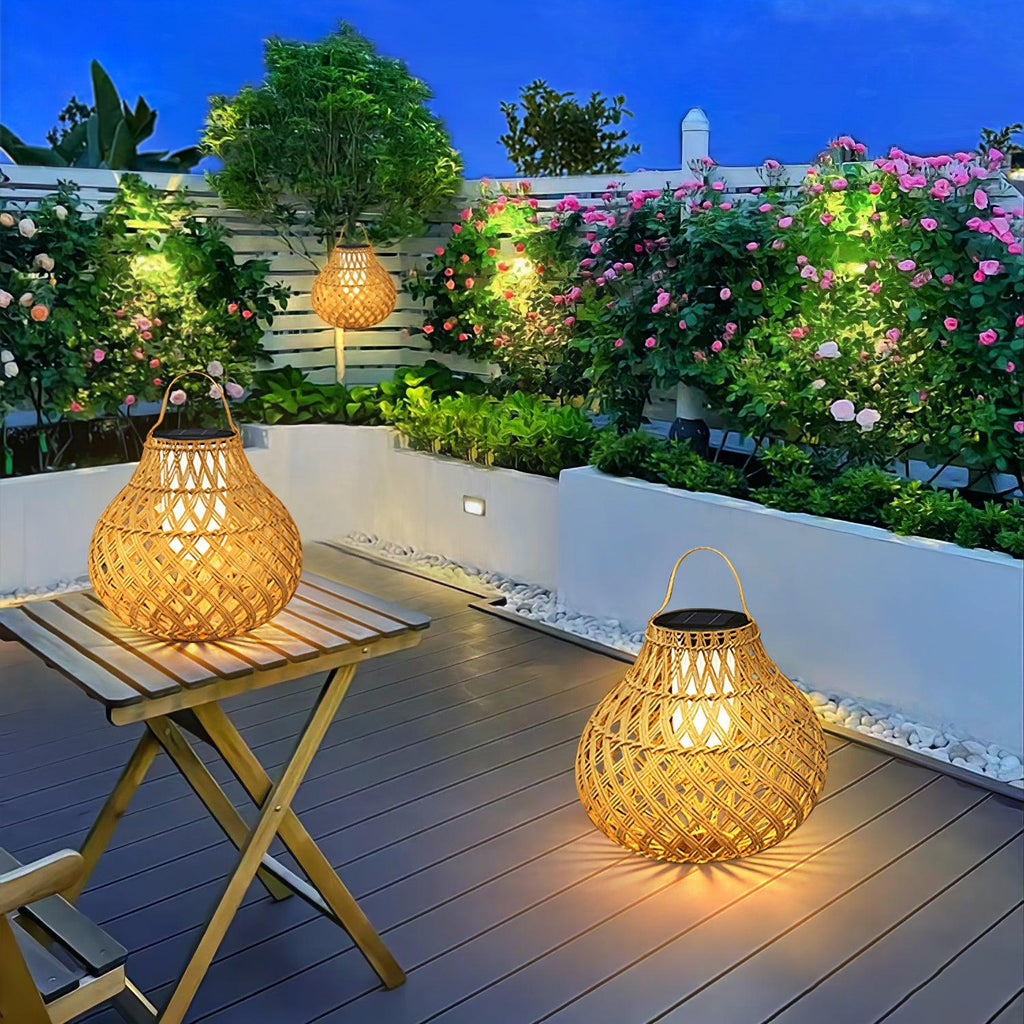 Woven Sphere Solar Lantern | Eco-Friendly Plastic | 34cm Diameter