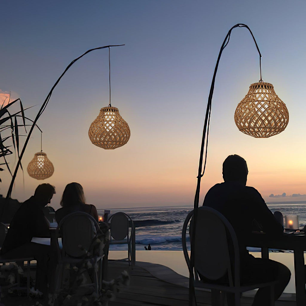 Woven Sphere Solar Lantern | Eco-Friendly Plastic | 34cm Diameter