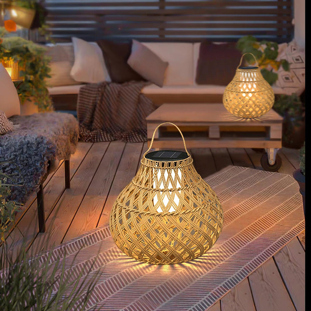 Woven Sphere Solar Lantern | Eco-Friendly Plastic | 34cm Diameter