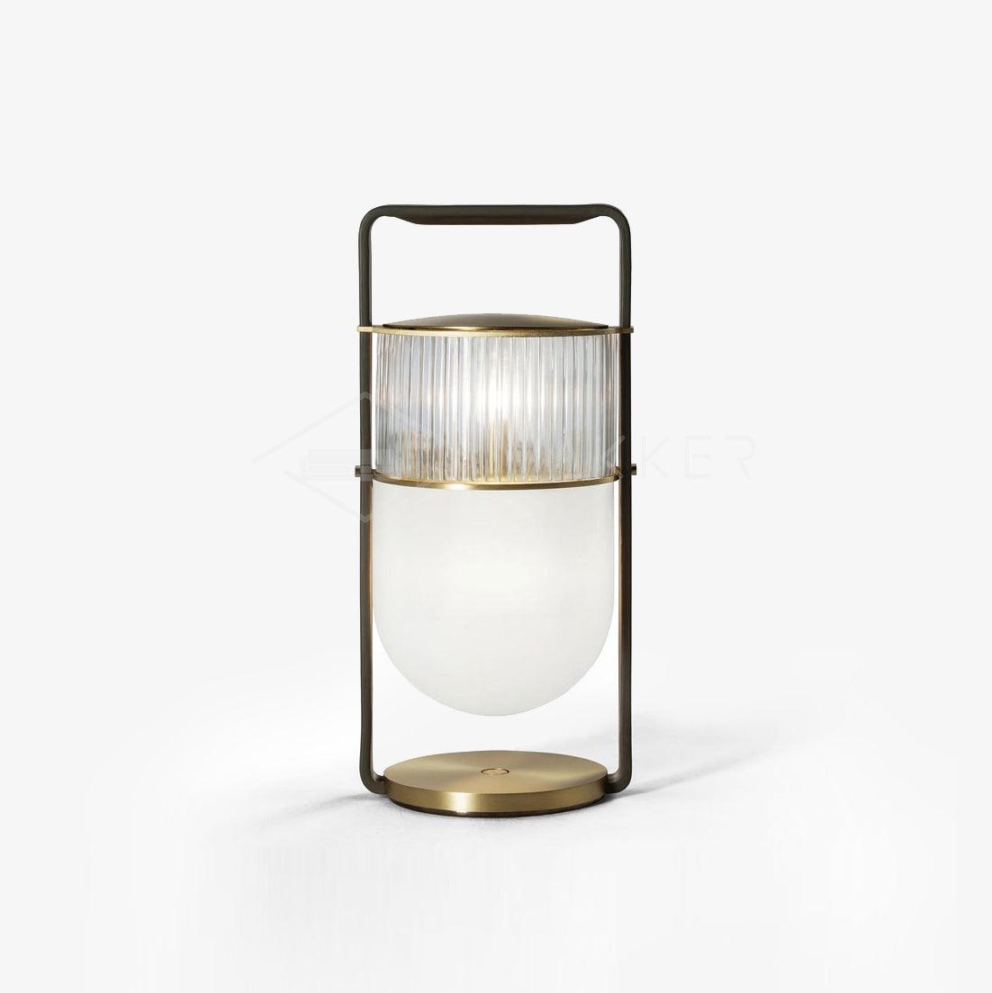Xi Table Lamp | Metal & Glass | Golden & Black Finish