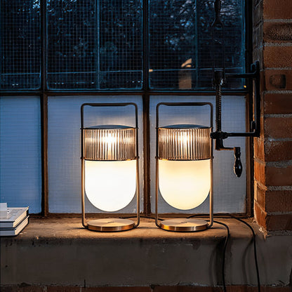 Xi Table Lamp | Metal & Glass | Golden & Black Finish