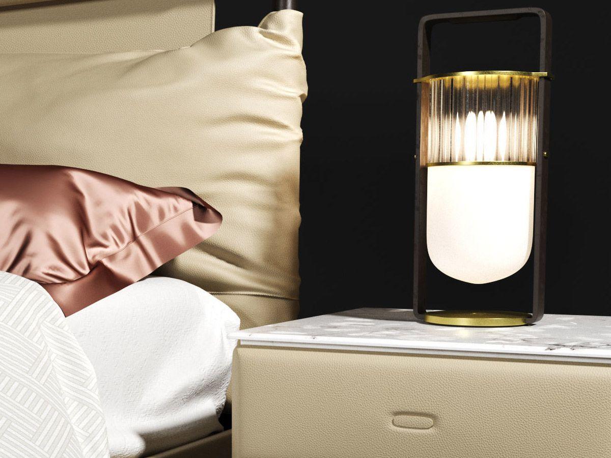 Xi Table Lamp | Metal & Glass | Golden & Black Finish