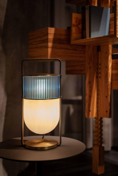 Xi Table Lamp | Metal & Glass | Golden & Black Finish