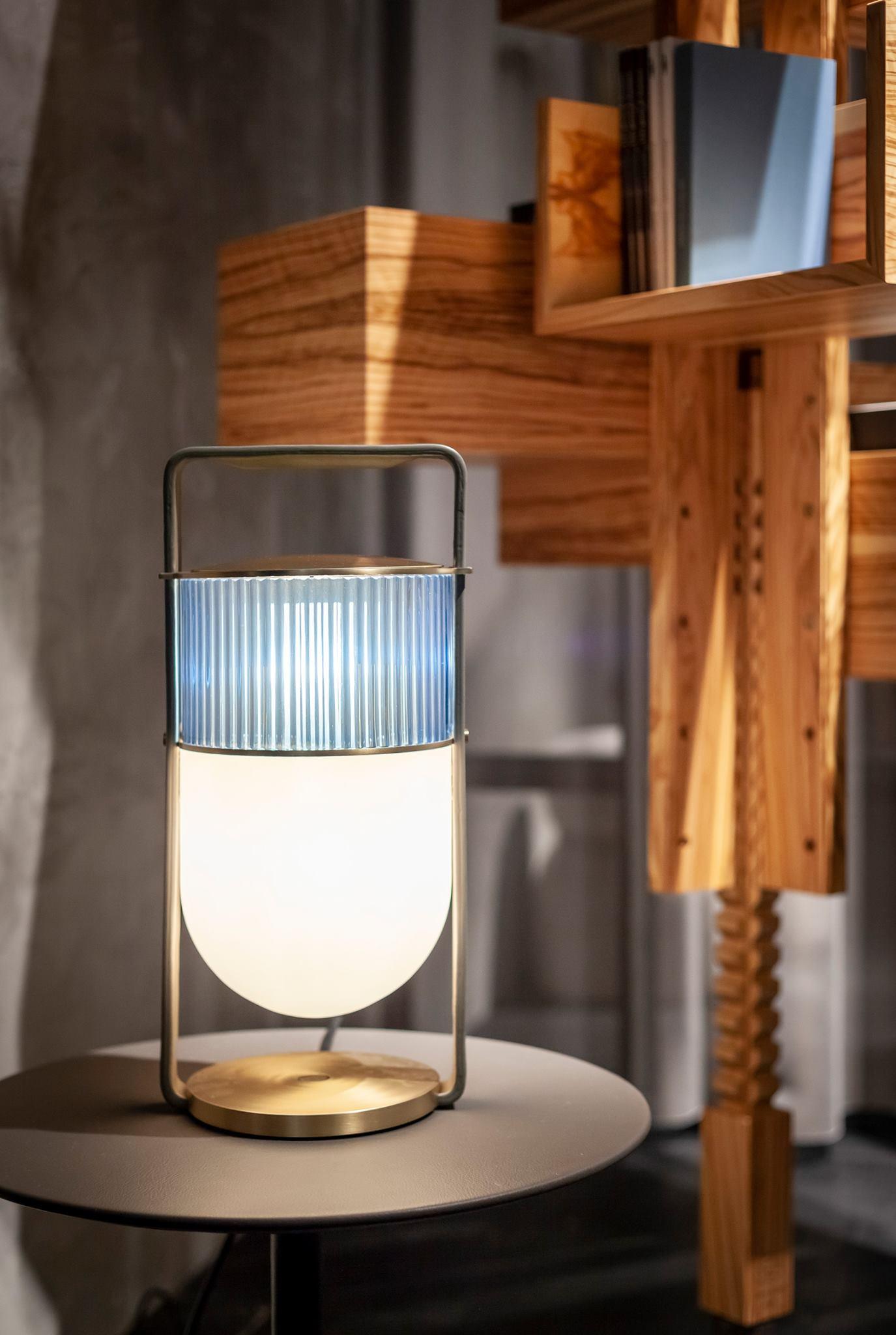 Xi Table Lamp | Metal & Glass | Golden & Black Finish