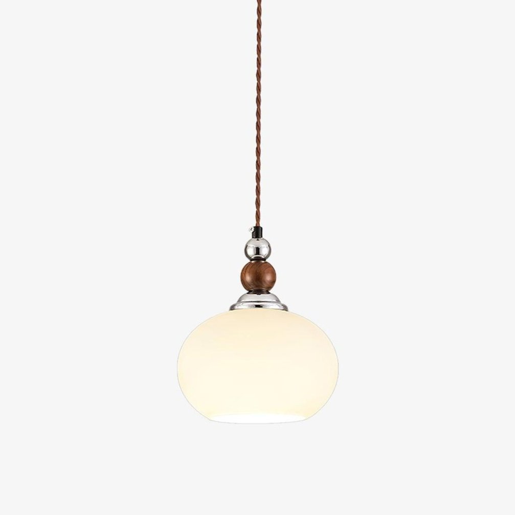 Yisi Po Pendant Lamp | Black Walnut & Glass | 18cm Diameter