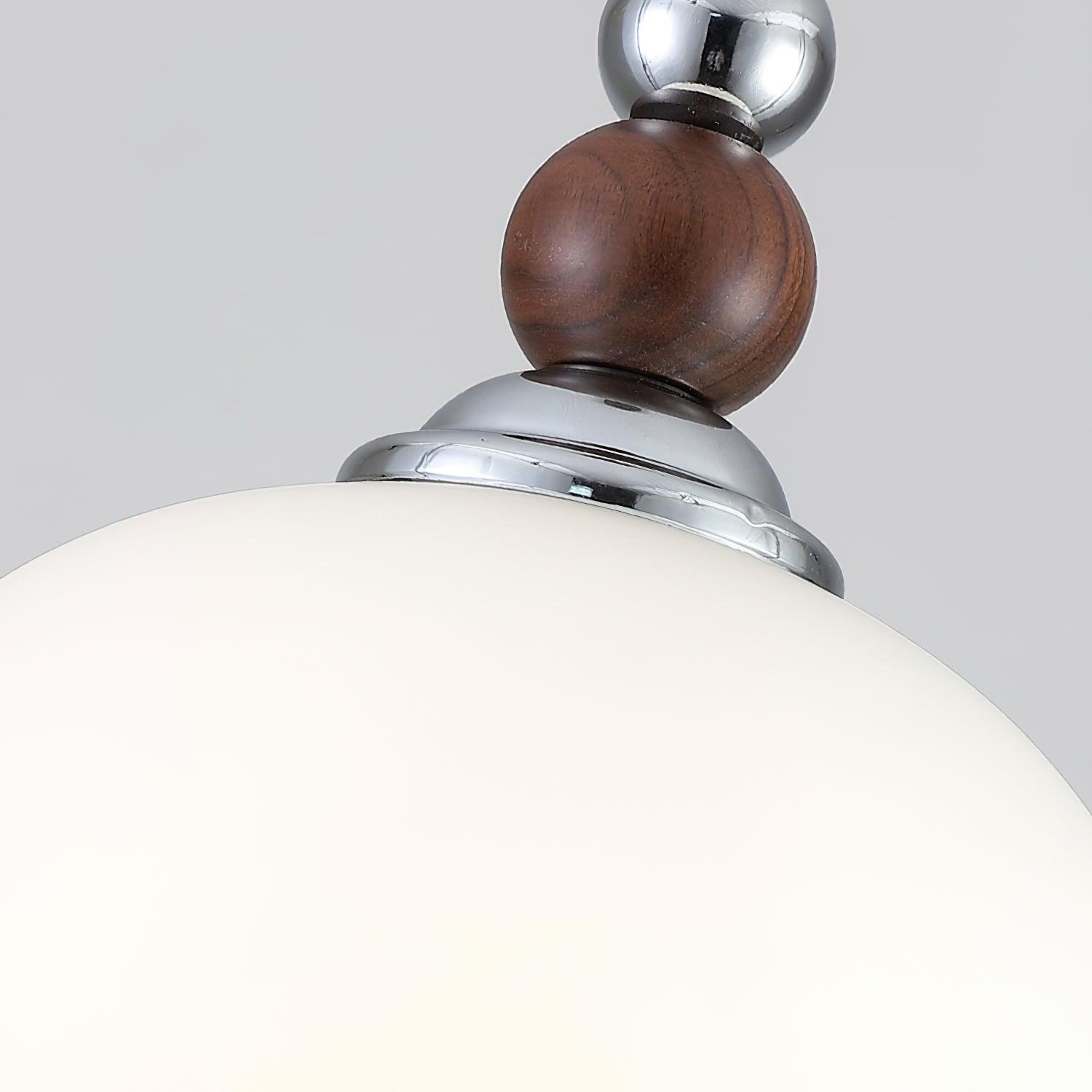 Yisi Po Pendant Lamp | Black Walnut & Glass | 18cm Diameter
