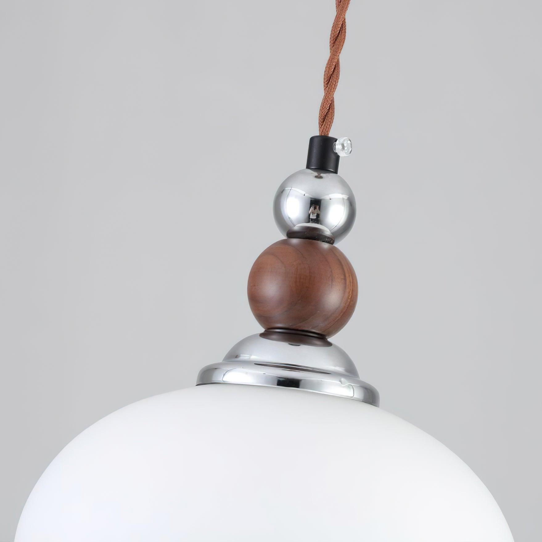 Yisi Po Pendant Lamp | Black Walnut & Glass | 18cm Diameter