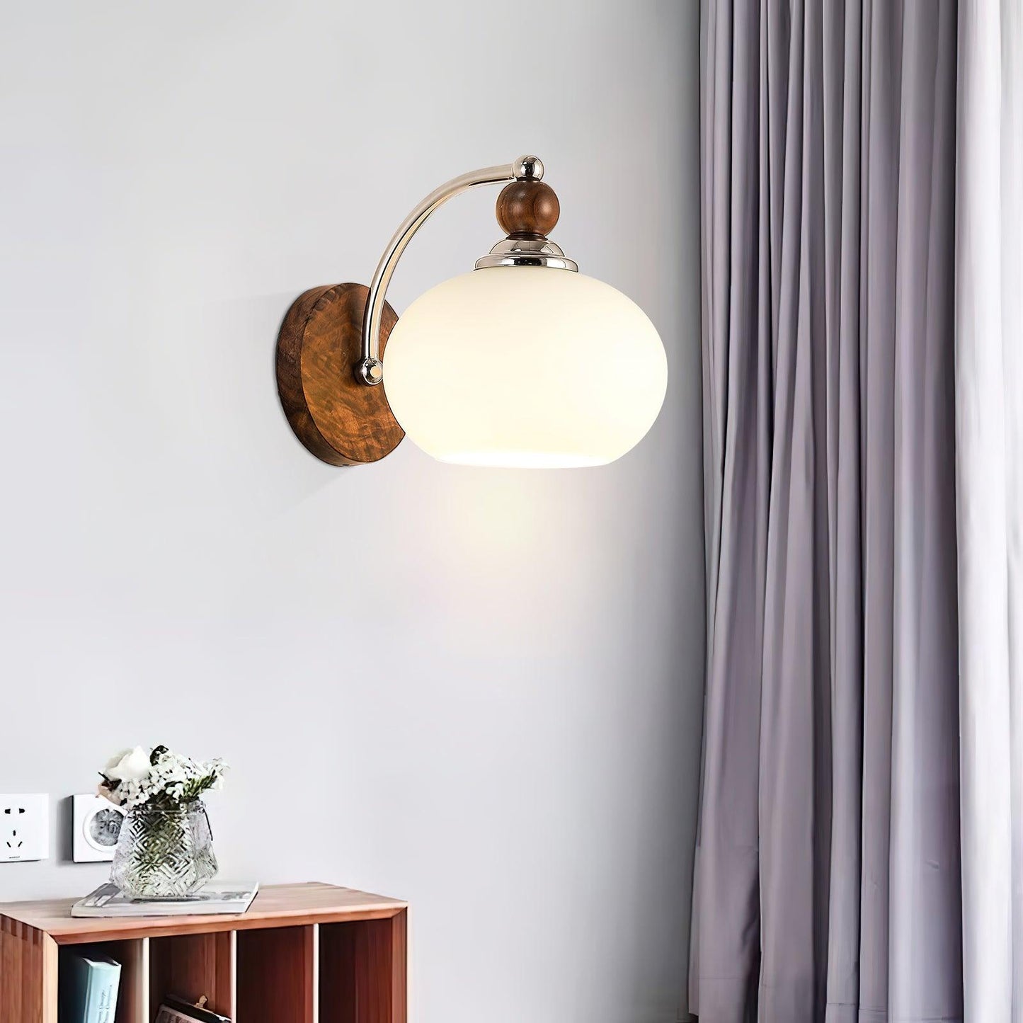 Yisi Po Wall Lamp | Black Walnut & Iron | Set of 2