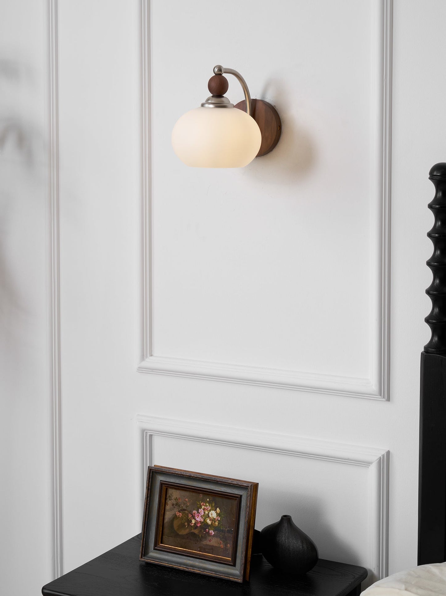 Yisi Po Wall Lamp | Black Walnut & Iron | Set of 2