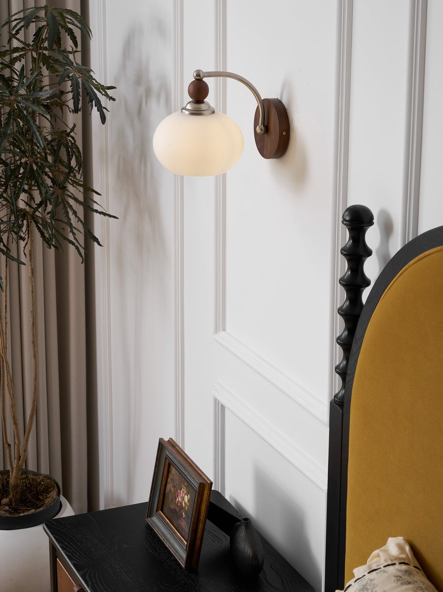 Yisi Po Wall Lamp | Black Walnut & Iron | Set of 2