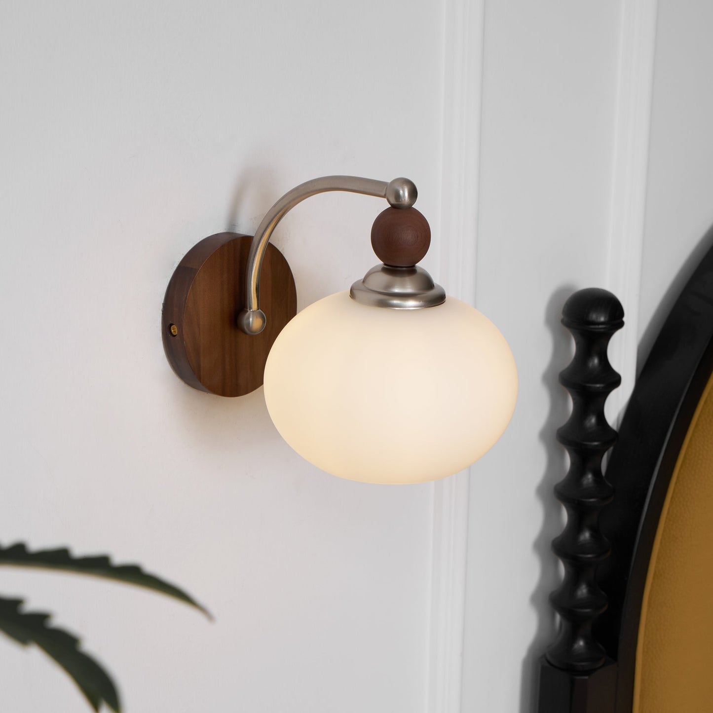 Yisi Po Wall Lamp | Black Walnut & Iron | Set of 2