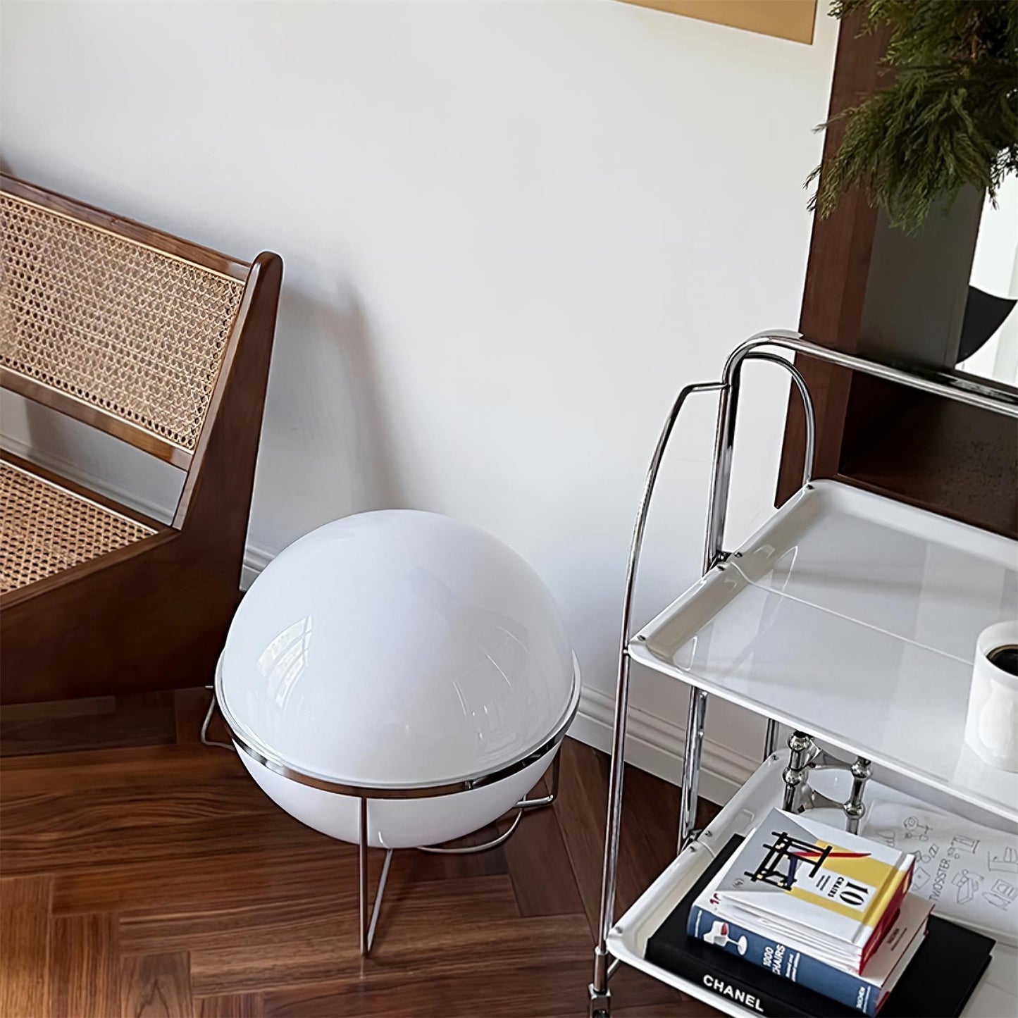 Yolk Table Lamp | Mid Century Modern Design | Silver Finish
