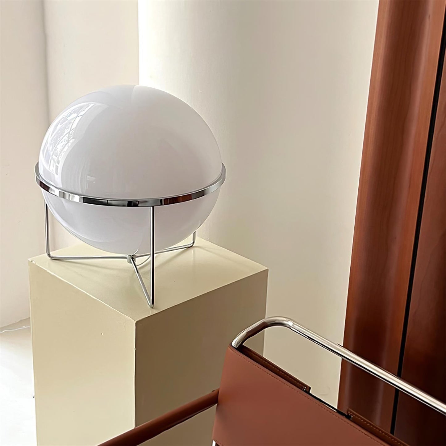 Yolk Table Lamp | Mid Century Modern Design | Silver Finish