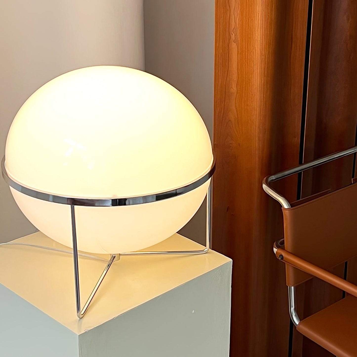 Yolk Table Lamp | Mid Century Modern Design | Silver Finish