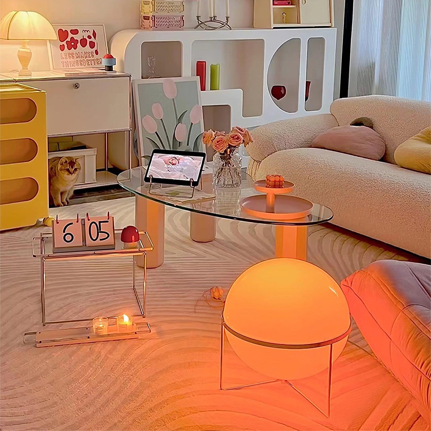 Yolk Table Lamp | Mid Century Modern Design | Silver Finish