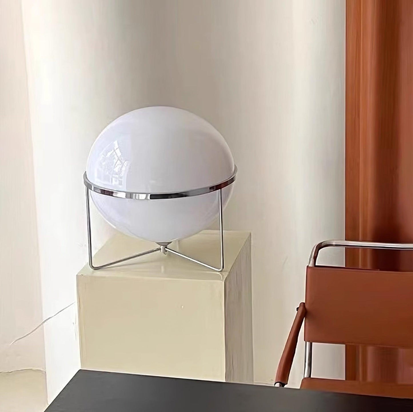 Yolk Table Lamp | Mid Century Modern Design | Silver Finish