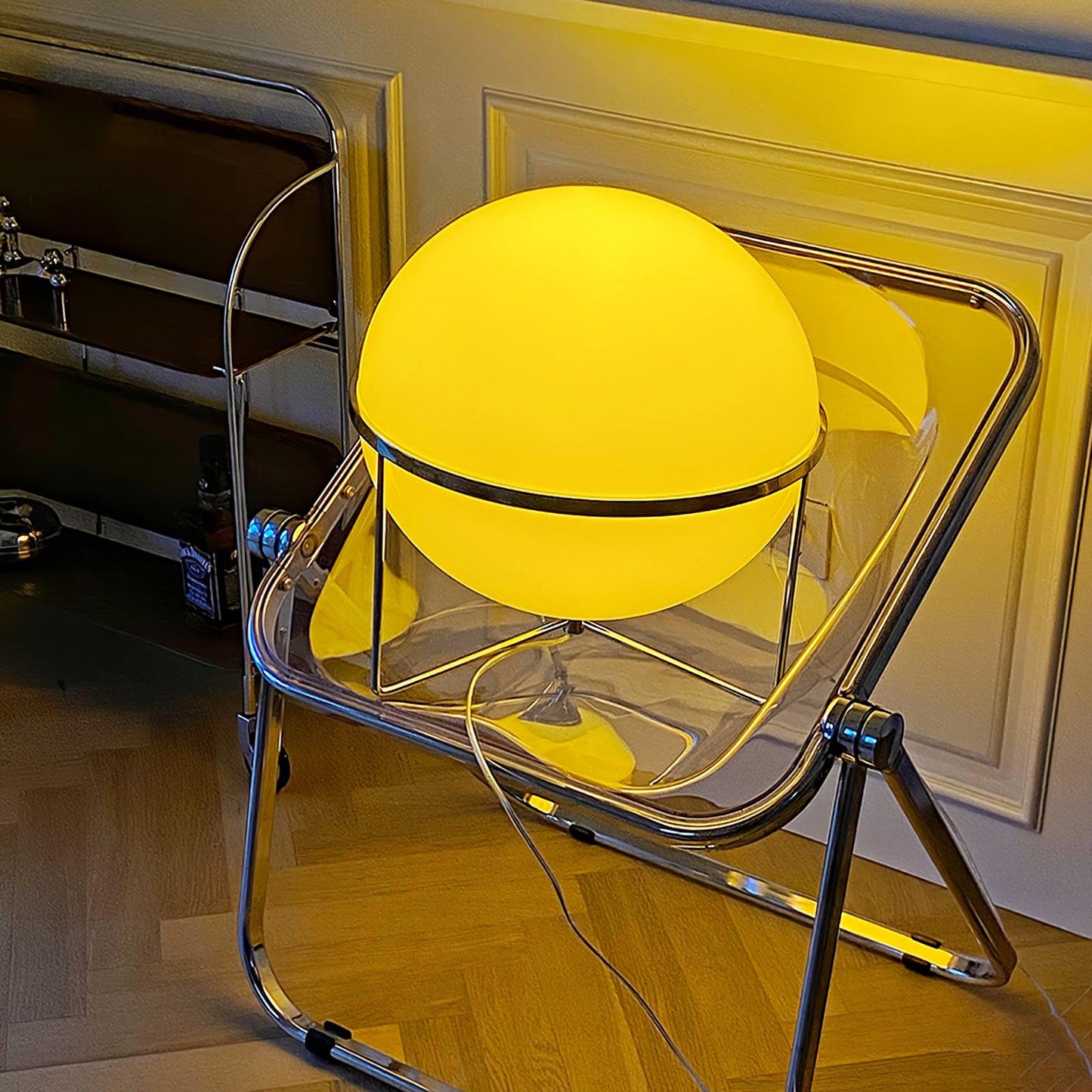 Yolk Table Lamp | Mid Century Modern Design | Silver Finish